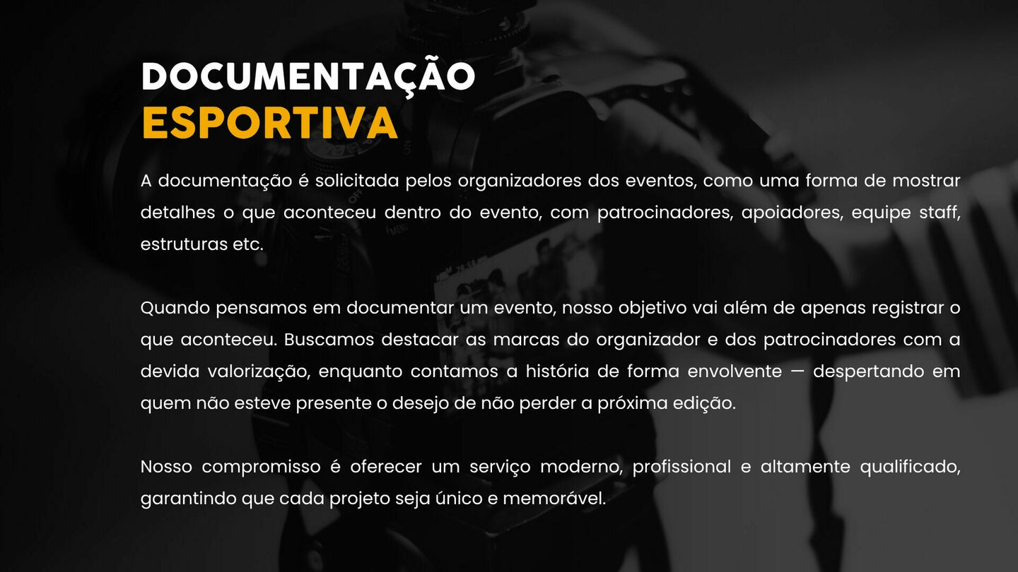 Cobertura Documental para Eventos Esportivos e Corporativos 